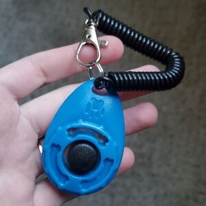 Blue Teardrop Clicker Keychain